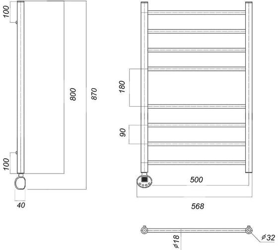 Электрический полотенцесушитель Domoterm Медея П8 500x800 EL