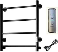 Электрический полотенцесушитель ZOX ЛЦ 60x50 4 перекладины, прямой черный, универсальное подключение, 323 Вт 549203