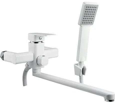 Смеситель для ванны и умывальника Славен с поворотным изливом, переключатель флажковый, комплект СЛ-ОД-Н3Б