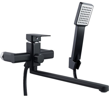 Смеситель для ванны и умывальника Славен с поворотным изливом, переключатель флажковый, СЛ-ОД-Н3Ч