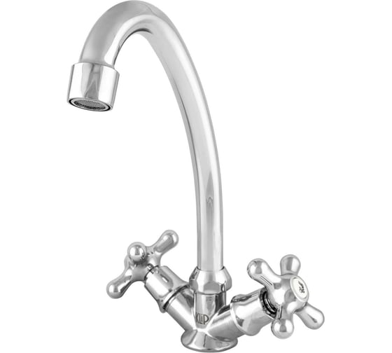 Двуручный смеситель для кухни Klip 705 крестообразный маховик, без подводки тов-205556 1
