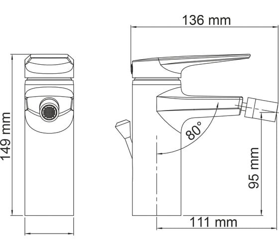 Смеситель для биде WasserKRAFT Lopau 3206