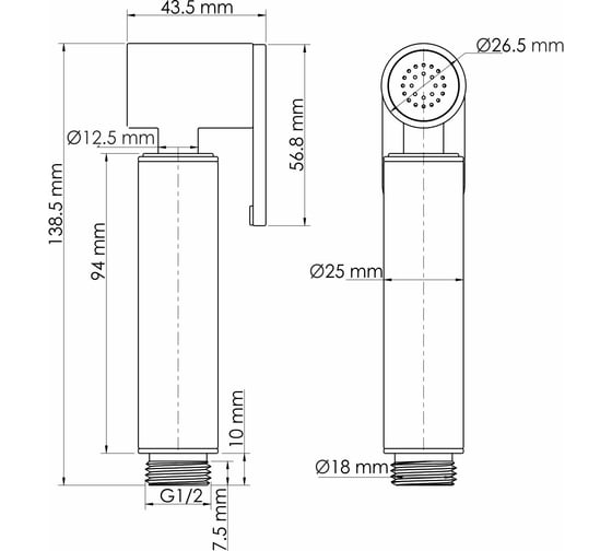 Гигиеническая лейка WasserKRAFT A232