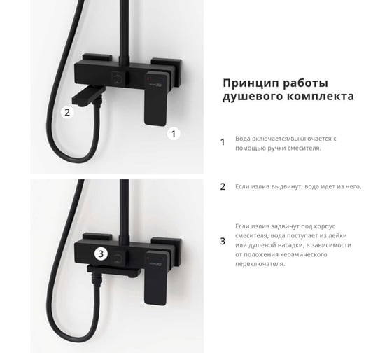 Душевой комплект со смесителем WasserKRAFT A27701
