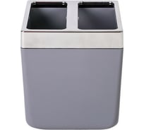 Стакан для зубной пасты и щётки PRIMANOVA TOSKANA серый, пластик M-SA03-07