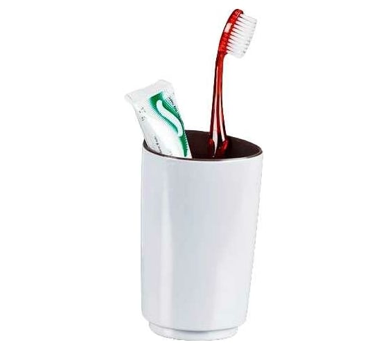 Стакан для зубной пасты PRIMANOVA ZEN MELAMINE серый-белый D-18542 1