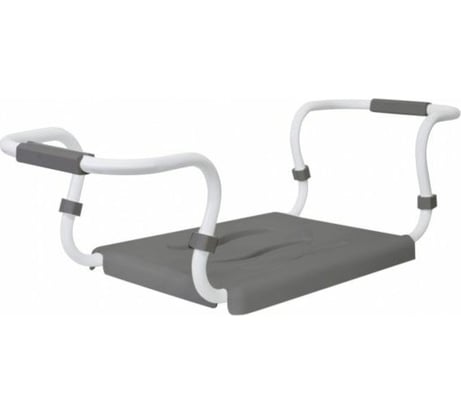 Сиденье для ванной PRIMANOVA 36х26 см, серое, стальной каркас 42.5-65 см, нагрузка- до 120 кг M-KV03-07