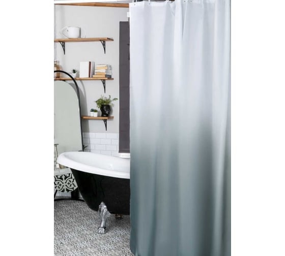 Штора для ванной PRIMANOVA DIAMOND 180x200 PLE, серый DR-70004