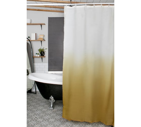 Штора для ванной PRIMANOVA DIAMOND 180x200 PLE, gold DR-70002
