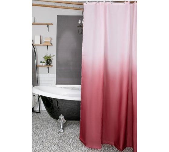 Штора для ванной PRIMANOVA DIAMOND 180x200 PLE, амарантовый DR-70005