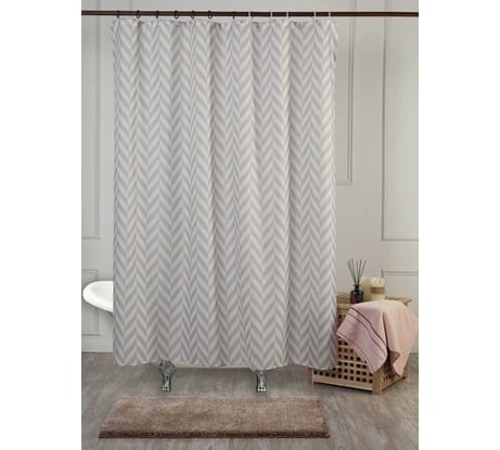 Штора для ванной с утяжелителем PRIMANOVA HARMAN размер: 180х200 см, материал: PLE ткань DR-40006