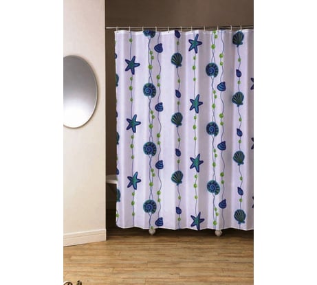 Штора для ванной PRIMANOVA Kemer Beach 180x200 PLE, голубой DR-60019