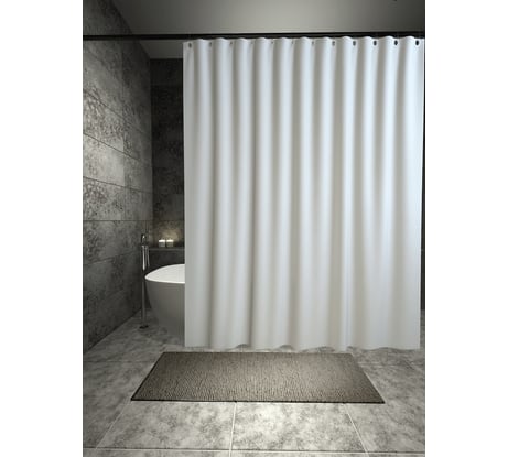 Штора для ванной с утяжелителем PRIMANOVA PREMIUM 180x200, PLE, белый DR-60056