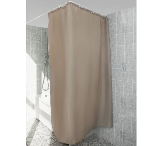 Штора для ванной с утяжелителем PRIMANOVA PREMIUM 180x200, PLE, капучино DR-60057