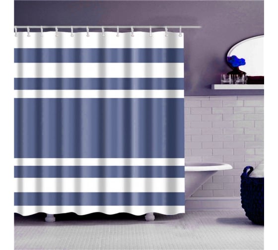 Штора для ванной PRIMANOVA Velvet 180x200 PLE, голубой DR-80003