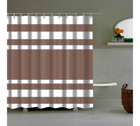 Штора для ванной PRIMANOVA Velvet 180x200 PLE, шоколад DR-80002