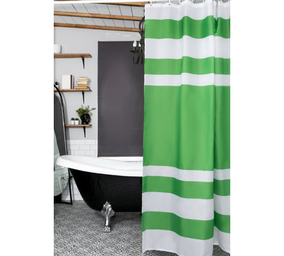 Штора для ванной PRIMANOVA Velvet 180x200 PLE, зеленый DR-80006