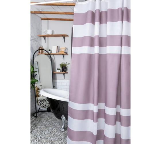 Штора для ванной PRIMANOVA Velvet 180x200 PLE, лиловый DR-80005