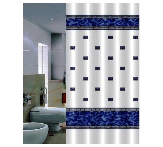 Штора для ванной PRIMANOVA Zumrut 180x200 PLE голубой DR-50014
