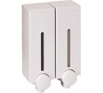 Дозатор для мыла PRIMANOVA Slim 2x450 мл, 63х83х190 мм, двухсекционный, белый D-SD14