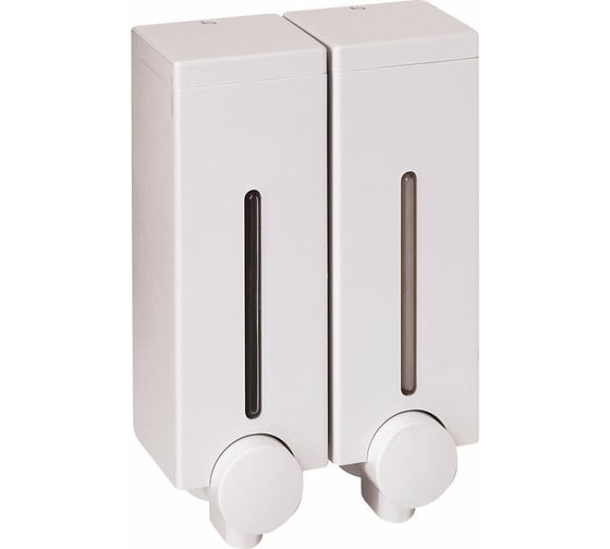 Дозатор для мыла PRIMANOVA Slim 2x450 мл, 63х83х190 мм, двухсекционный, белый D-SD14 1