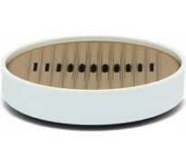 Мыльница PRIMANOVA LENOX белый с золотом, круглая M-E32-01-A