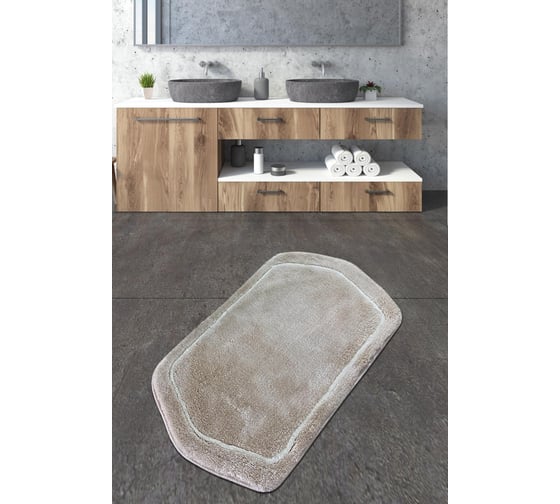 Коврик PRIMANOVA GENOM одинарный, 60x100 см, бежевый, акрил DR-62034