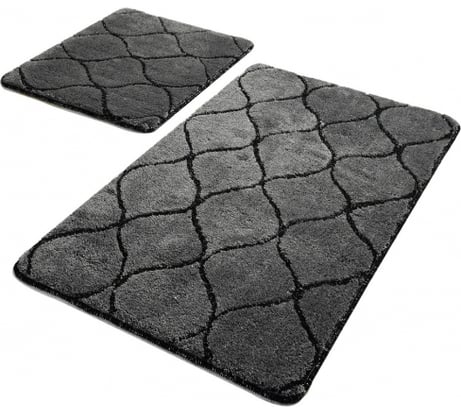 Комплект ковриков для ванной PRIMANOVA INFINITY антрацит, 50х80 см и 40х50 см, акрил DR-63005