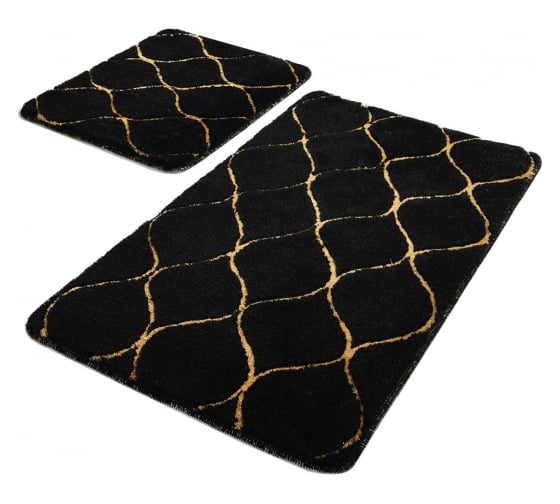 Комплект ковриков для ванной PRIMANOVA INFINITY чёрный, 50x80 см., и 40x50 см., акрил DR-63004 1