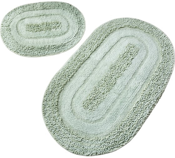 Комплект ковриков для ванной PRIMANOVA MACARONI мятный, 60х100 см и 60х50 см, хлопок DR-63016