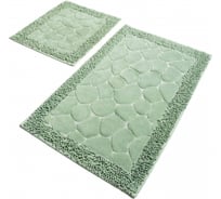 Комплект ковриков для ванной PRIMANOVA STONE мятный, 60x100 см., и 60x50 см., хлопок DR-63020