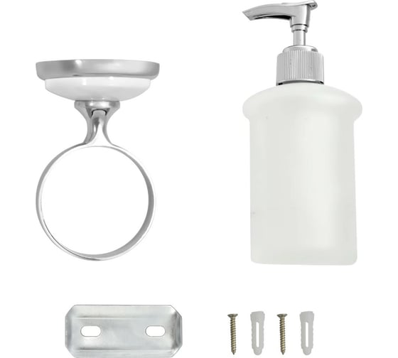 Дозатор для жидкого мыла Solinne Blanco стеклянный хром, стекло-сатин B-51106 2516.133
