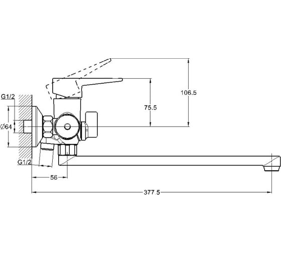 Смеситель для ванной G-Lauf NUD7-A045KH