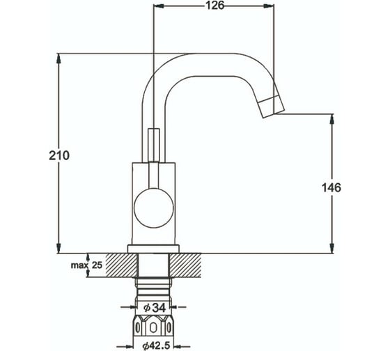 Смеситель для умывальника G-Lauf ZAP1-Z090