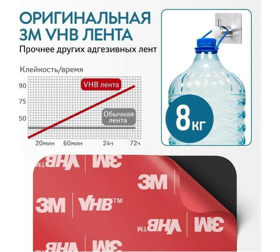 Адгезивные крючки Tatkraft George 6 крючков 12516