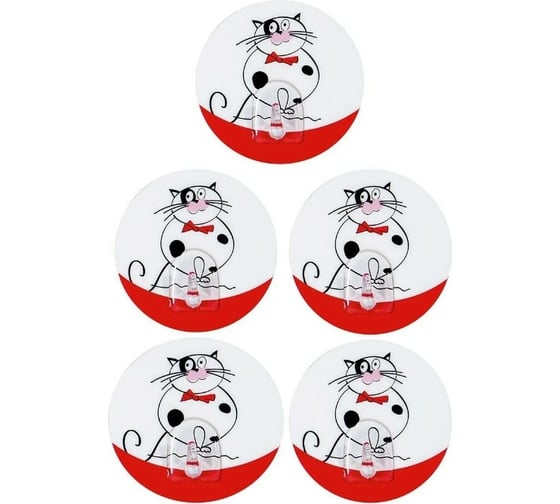 Адгезивный крючок Tatkraft FUNNY CATS Valdek 5 шт 18211к 1