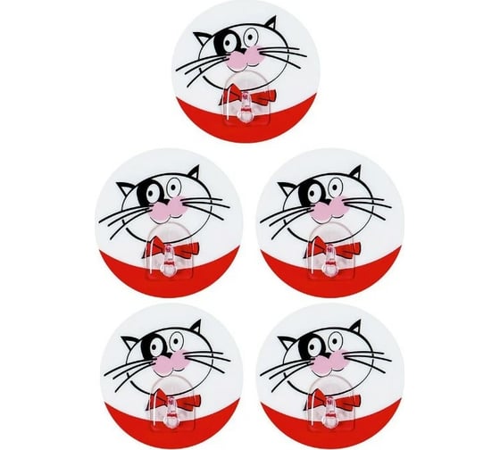 Адгезивный крючок Tatkraft FUNNY CATS 5 шт 18204к 1