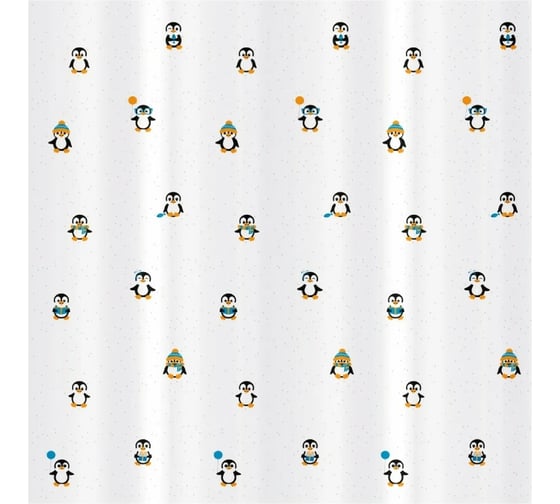 Штора для ванной Tatkraft Funny Penguins Textile 10482