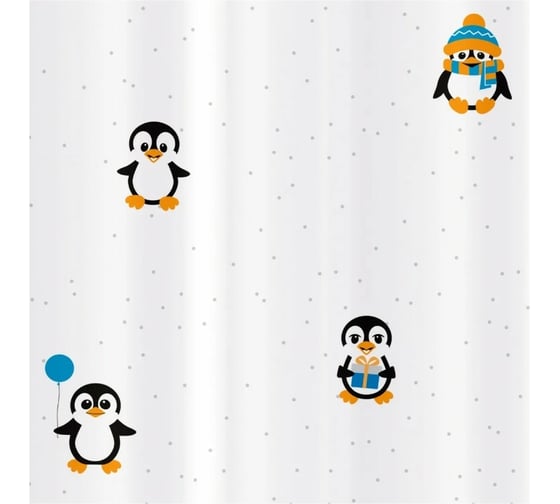 Штора для ванной Tatkraft Funny Penguins Textile 10482