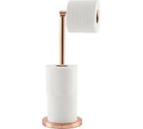 Напольный держатель рулонов туалетной бумаги Tatkraft Tess розовое золото. L15xH42xW15 cм 12806