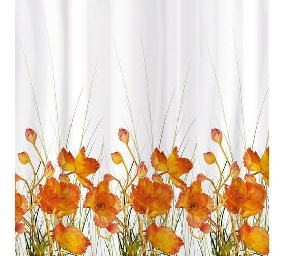 Штора для ванной Tatkraft FRENCH PEVA POPPIES 14046 1
