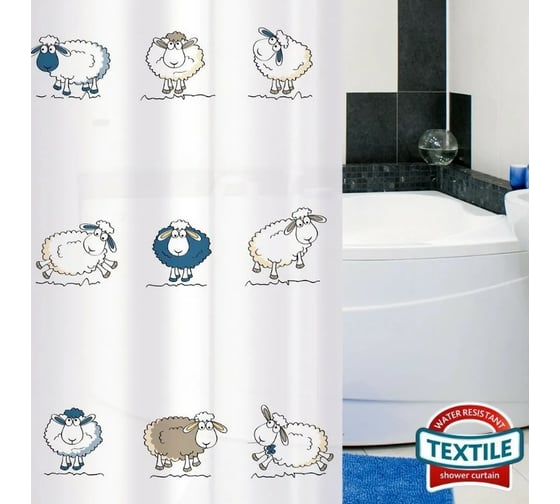 Штора для ванной Tatkraft FUNNY SHEEP TEXTILE 14862