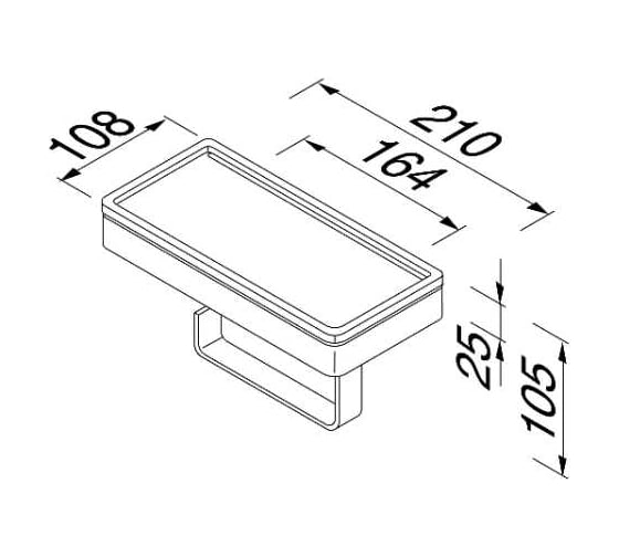 Бумагодержатель Geesa Frame 210x108x105 цвет-черный 918824-06-06