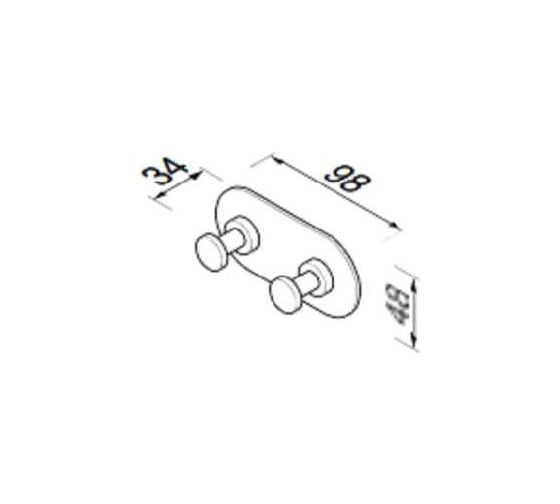Крючок Geesa Nemox Black 98x34x48 цвет-черный матовый 916515-06