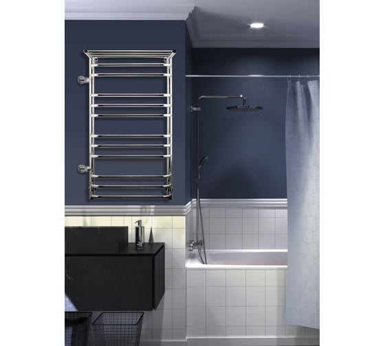 Полотенцесушитель INDIGO Brace c полкой (н.р.1") 100/50 м/о 60 боковое подключение слева LBCW100-50PL-б/п-60