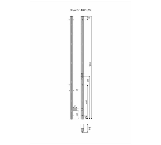 Полотенцесушитель INDIGO Style PRO (electro) 120/3 LSPRE120-3WMRt