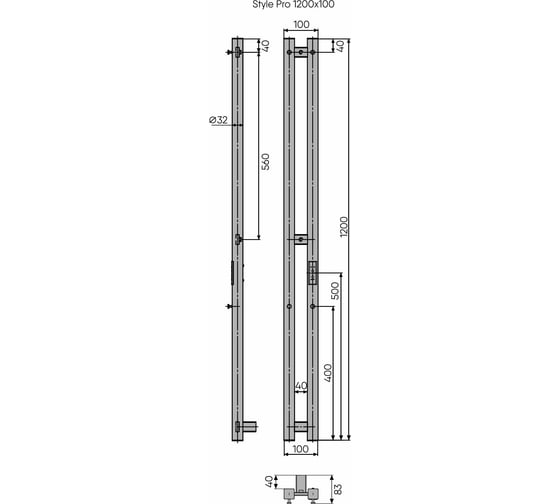 Полотенцесушитель INDIGO Style PRO (electro) 120/10 LSPRE120-10BRRt