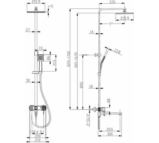 Смеситель для ванны и душа Lemark Tropic LM7004CS