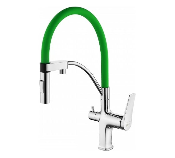 Смеситель для кухни Lemark Comfort с подключением к фильтру с питьевой водой LM3074C-Green