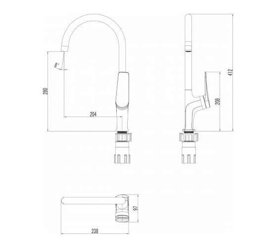 Смеситель для кухни Lemark Bronx LM3705BL